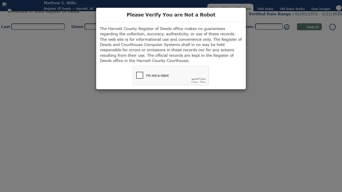 Register Of Deeds Harnett County, NC
